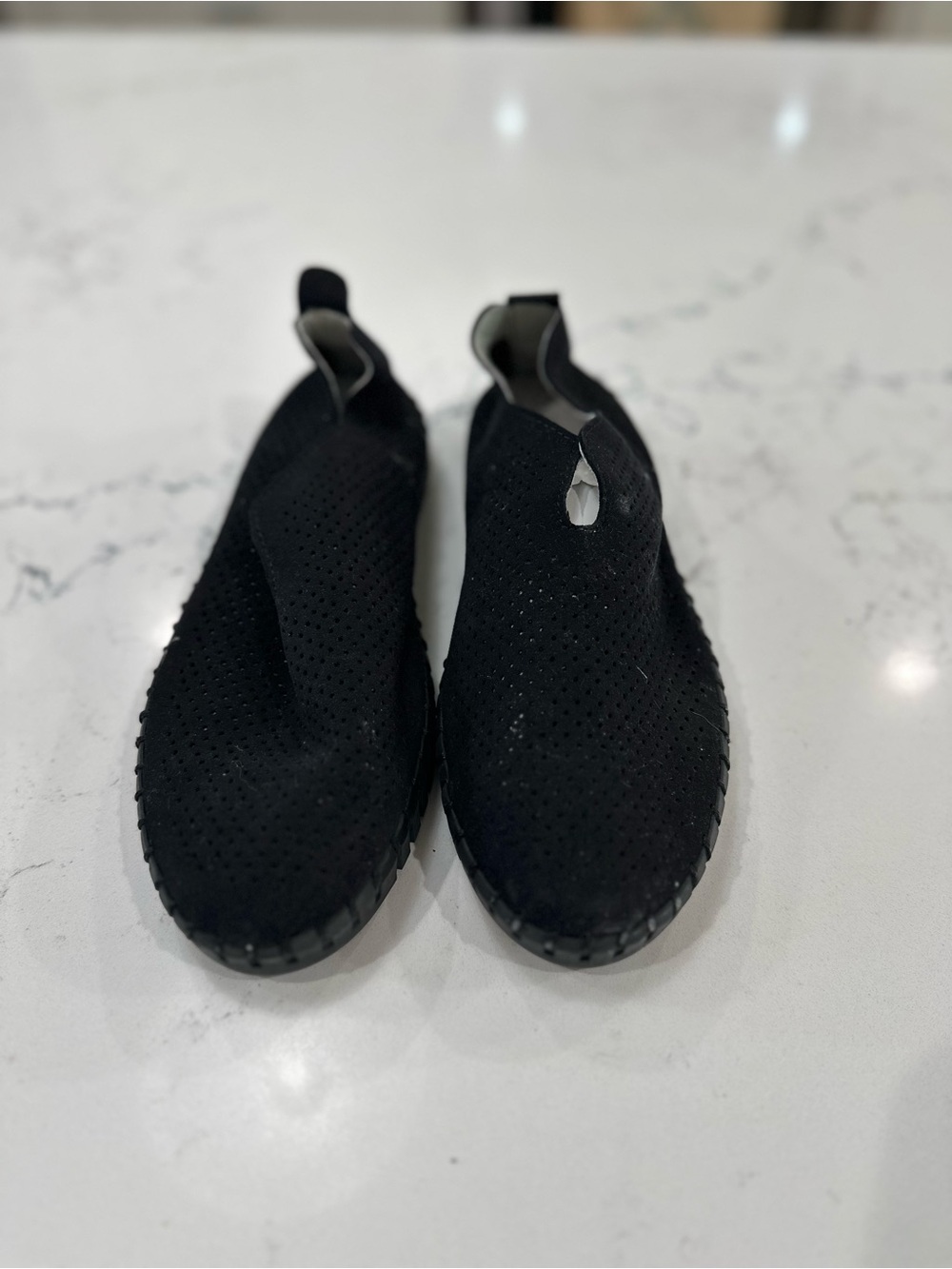 Dream Pairs Black Perforated Slip-On Sneakers